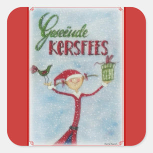 Adesivo Quadrado Geseende Kersfees