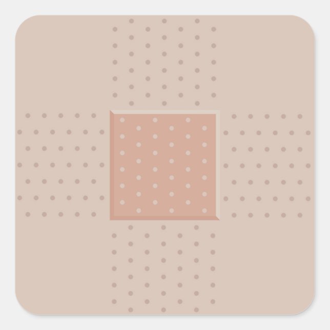 Adesivo Quadrado Gesso de Bandas Médica - Vinheta Quadrada (Frente)