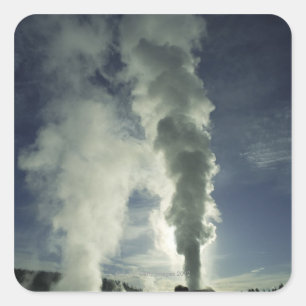 Adesivo Quadrado Geyser do castelo, parque nacional de Yellowstone