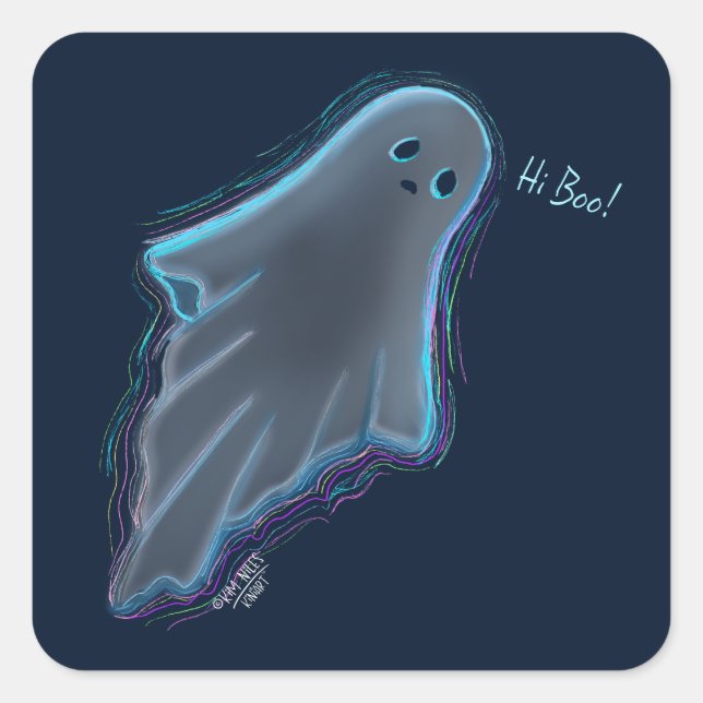 Adesivo Quadrado Ghost Ghost KiniArt Quadrado (Frente)