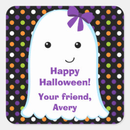 Adesivo Quadrado Ghost Girl | Kids Halloween Sticker