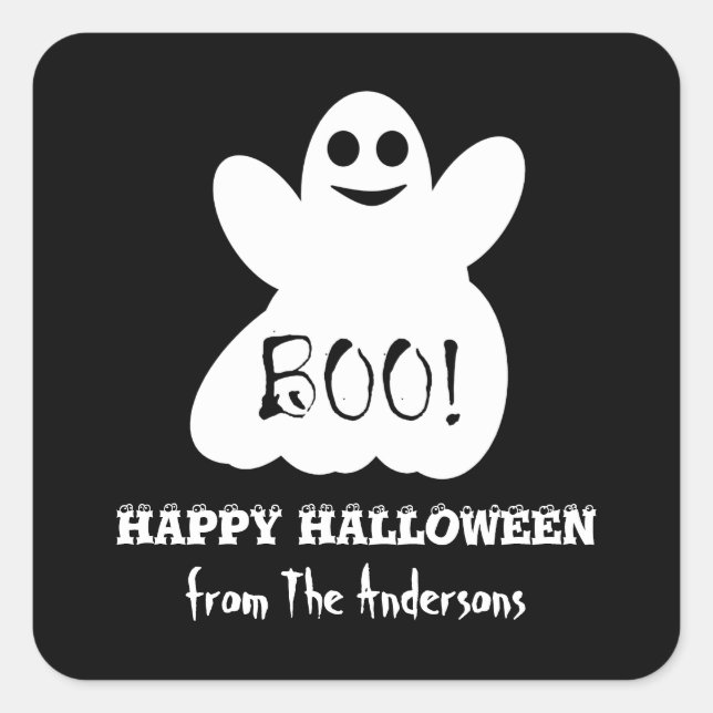 Adesivo Quadrado Ghost Stickers Halloween (Frente)