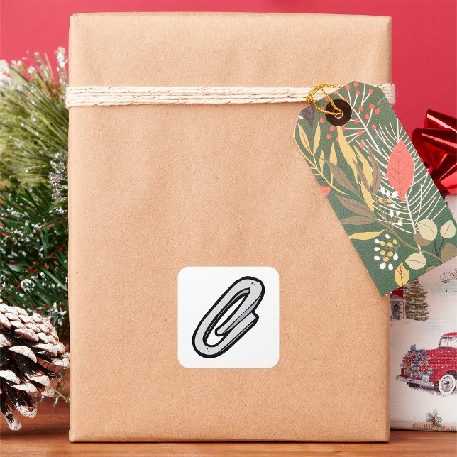 Adesivo Quadrado Giant Paperclip (Criador carregado)