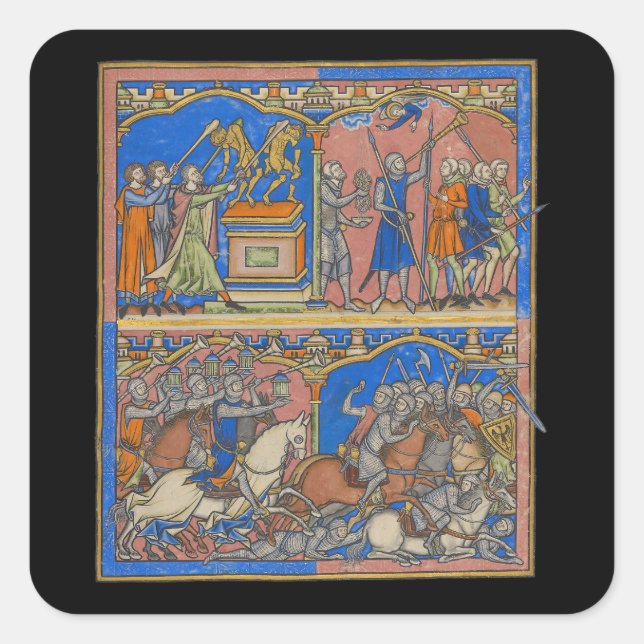 Adesivo Quadrado Gideon é Valiant 300 The Crusader Bíblia (Frente)