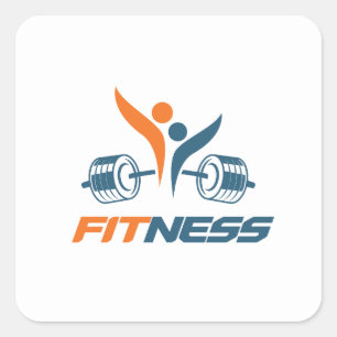 Adesivo Quadrado Ginásio Estético / Fitness treine loucamente f