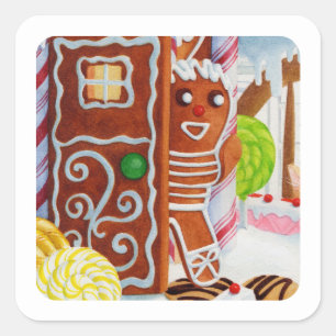 Adesivo Quadrado GINGERBREAD MAN Small Square Stickers