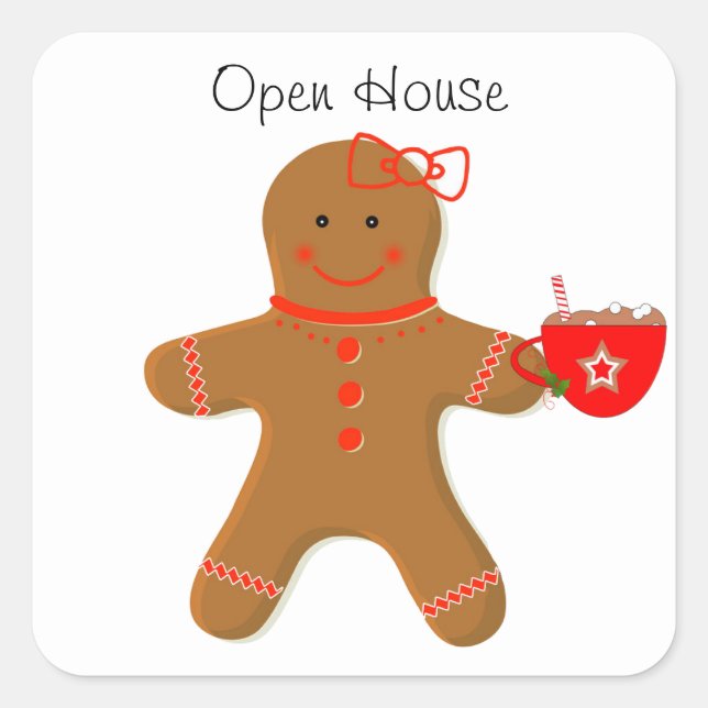 Adesivo Quadrado Gingerpão Garota com Envelope de Cacau (Frente)