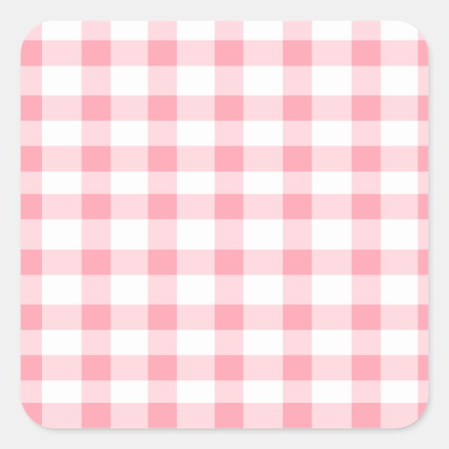 Adesivo Quadrado Gingham Rosa (Frente)