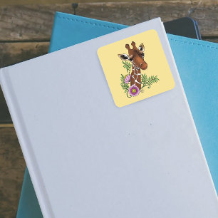 Adesivo Quadrado Girafa