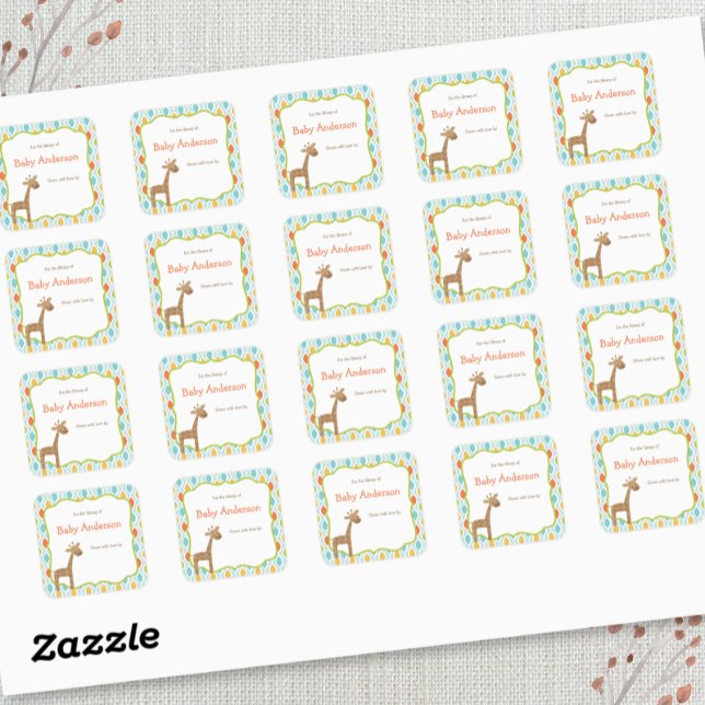 Adesivo Quadrado Girafa de sexo neutro (Criador carregado)