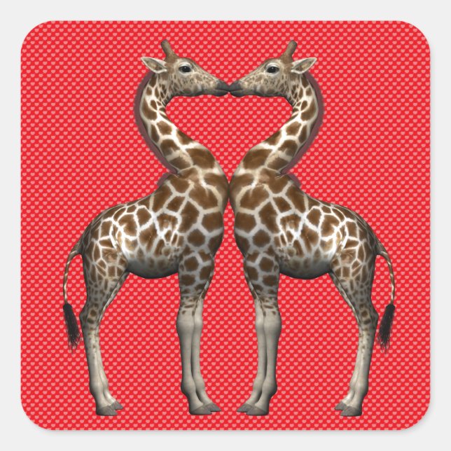 Adesivo Quadrado Girafas Apaixonadas (Frente)