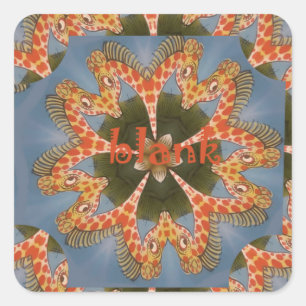 Adesivo Quadrado Giraffe Abstrato Art Impressão