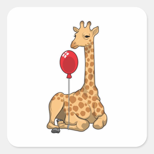 Adesivo Quadrado Giraffe Balloon (Frente)