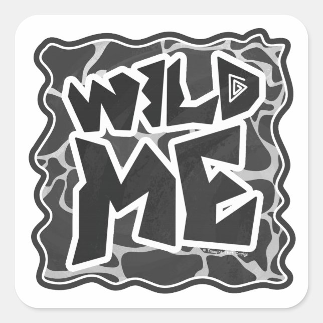 Adesivo Quadrado Giraffe Black and Light Cinza (Frente)