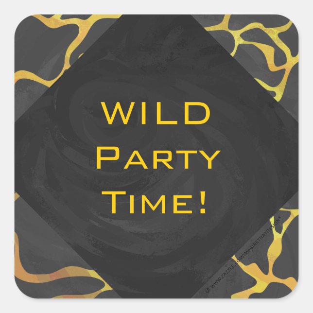 Adesivo Quadrado Giraffe Black and Yellow Impressão (Frente)