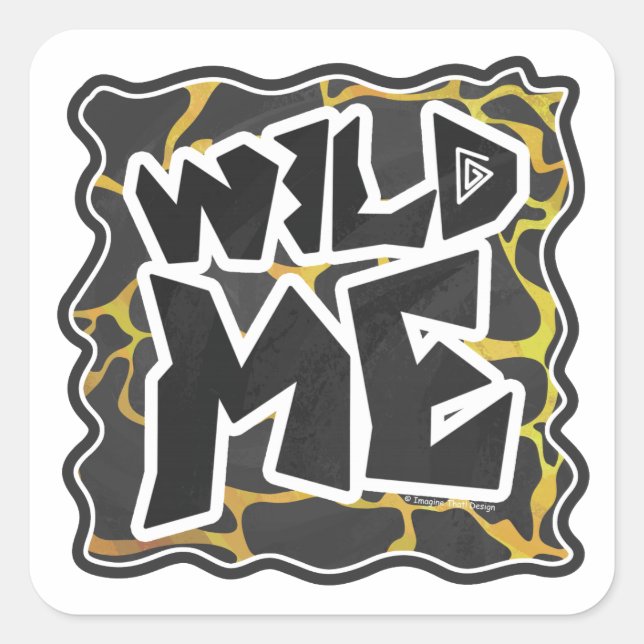 Adesivo Quadrado Giraffe Black and Yellow Impressão (Frente)