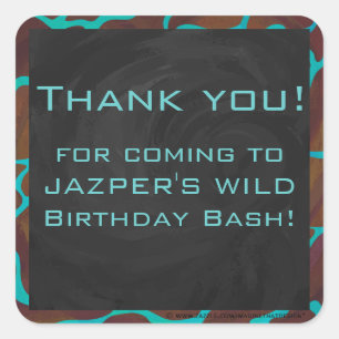 Adesivo Quadrado Giraffe Brown e Teal Impressão