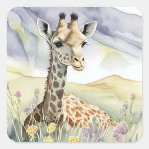 Adesivo Quadrado Giraffe Sticker