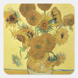 Adesivo Quadrado Girassóis de Vincent van Gogh , 1888