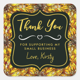 Adesivo Quadrado Girassóis Elegantes Vidro Arrefecido Pequena Empre