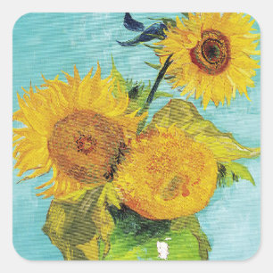 Adesivo Quadrado Girassóis Vincent van Gogh