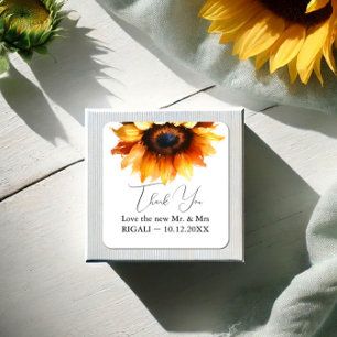 Adesivo Quadrado Girassol Obrigado Vinheiros