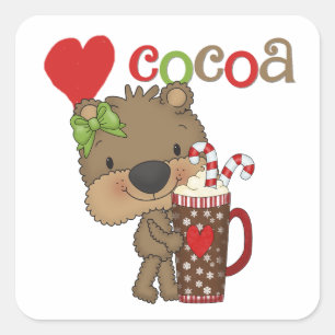 Adesivo Quadrado Girl Bear Cocoa Love