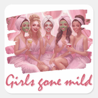 Adesivo Quadrado Girls Gone Mild – Dia de Spa Damas de Honra Desped