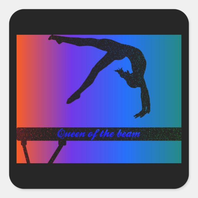 Adesivo Quadrado Girls Gymnastics Rainha dos Stickers (Frente)