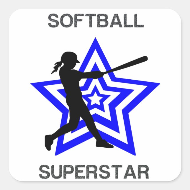 Adesivo Quadrado Girls Softball Superstar (Frente)
