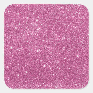 Adesivo Quadrado Girly Hot Pink Glitter Classic