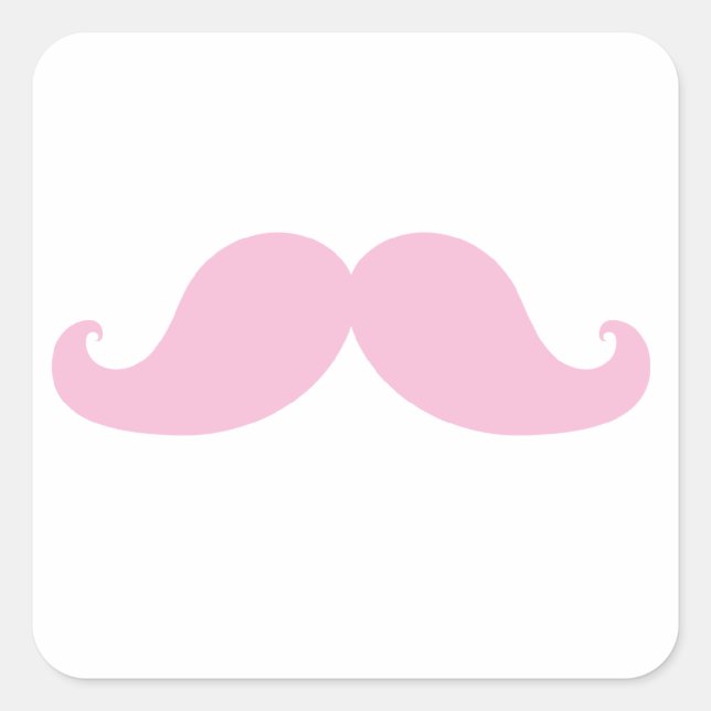 Adesivo Quadrado Girly Pink Mustache (Frente)