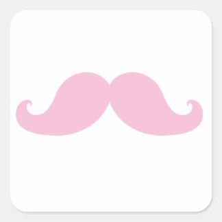 Adesivo Quadrado Girly Pink Mustache