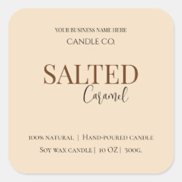 Adesivo Quadrado Give Thanks Salted Caramel Candle Label