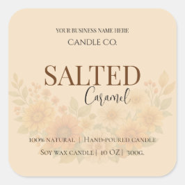 Adesivo Quadrado Give Thanks Salted Caramel Candle Label