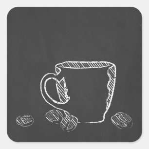 ADESIVO QUADRADO GIZ DO COPO DE CAFÉ