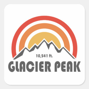 Adesivo Quadrado Glacier Peak, Washington