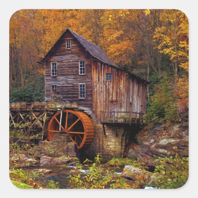 Adesivo Quadrado Glade Creek Grist Mill (Frente)