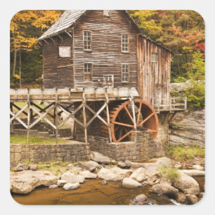 Adesivo Quadrado Glade Creek Grist Mill, Babcock State Park, 2