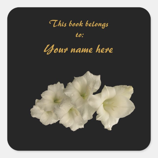 Adesivo Quadrado Gladiolas Bookplate (Frente)