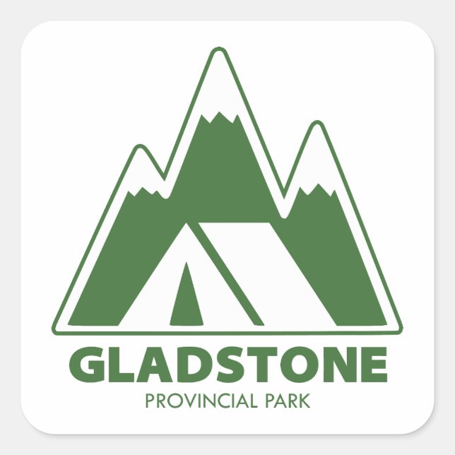 Adesivo Quadrado Gladstone Provincial Park Mountains Camping (Frente)
