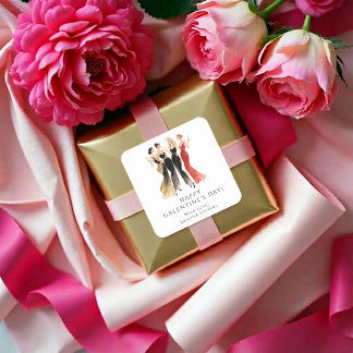 Adesivo Quadrado Glam Four Pretty Elegant Ladies Galentine's Day