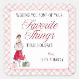 Adesivo Quadrado Glam Girl Favorite Things Christmas