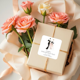 Adesivo Quadrado Glam Two Pretty Elegant Ladies Galentine's Day