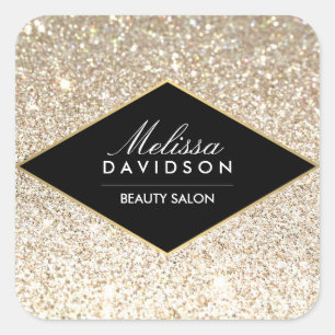 Adesivo Quadrado Glitter Dourado de champanhe e glamour