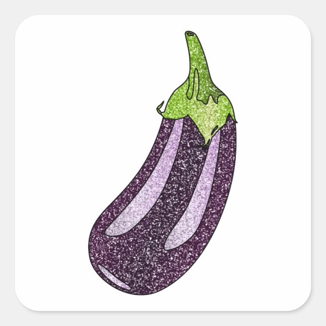 Adesivo Quadrado Glitter EggPlant (Frente)
