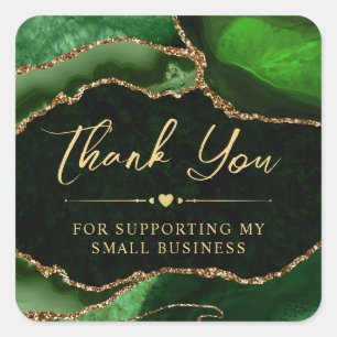 Adesivo Quadrado Glitter verde e Dourado agita pequenas empresas