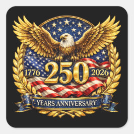 Adesivo Quadrado Glittered Semiquincentennial Eagle Emblem