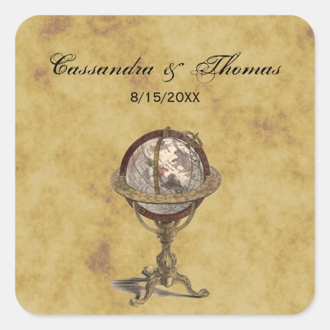 Adesivo Quadrado Globe Anterior - Celeste - Vedantes (Frente)