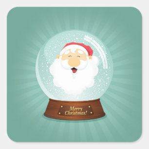 Adesivo Quadrado Globe Santa Claus Face